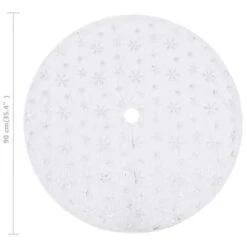 VidaXL Luxury Christmas Tree Skirt White 90 Cm Faux -VIDAXL DECOR SHOP image 6 330272