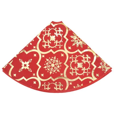 VidaXL Luxury Christmas Tree Skirt With Sock Red 122 Cm Fabric 8 VidaXL Luxury Christmas Tree Skirt With Sock Red 122 Cm Fabric - Image 6