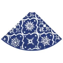 VidaXL Luxury Christmas Tree Skirt With Sock Blue 150 Cm Fabric 21 VidaXL Luxury Christmas Tree Skirt With Sock Blue 150 Cm Fabric -VIDAXL DECOR SHOP image 6 330280