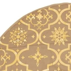 VidaXL Luxury Christmas Tree Skirt With Sock Yellow 90 Cm Fabric -VIDAXL DECOR SHOP image 6 330290