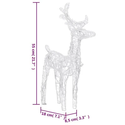 VidaXL Christmas Reindeers 2 Pcs Multicolour 80 LEDs Acrylic 8 VidaXL Christmas Reindeers 2 Pcs Multicolour 80 LEDs Acrylic - Image 6