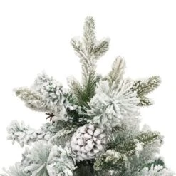 VidaXL Christmas Tree With Flocked Snow&LEDs&Cones 150 Cm PVC&PE -VIDAXL DECOR SHOP image 6 344292