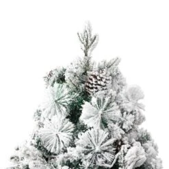 VidaXL Christmas Tree With Flocked Snow&LEDs&Cones 225 Cm PVC&PE -VIDAXL DECOR SHOP image 6 344294