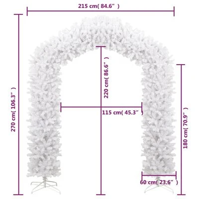 VidaXL Christmas Tree Arch White 270 Cm 8 VidaXL Christmas Tree Arch White 270 Cm - Image 6