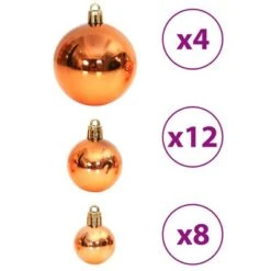 VidaXL Christmas Baubles 100 Pcs Brown 3 / 4 / 6 Cm -VIDAXL DECOR SHOP image 6 356099