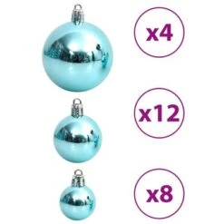 VidaXL Christmas Baubles 100 Pcs Turquoise 3 / 4 / 6 Cm -VIDAXL DECOR SHOP image 6 356104