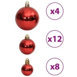 VidaXL Christmas Baubles 100 Pcs Wine Red 3 / 4 / 6 Cm -VIDAXL DECOR SHOP image 6 356108