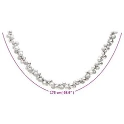 VidaXL Christmas Balls Garland Silver 175 Cm Polystyrene -VIDAXL DECOR SHOP image 6 356133