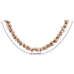 VidaXL Christmas Balls Garland Rose Gold 175 Cm Polystyrene -VIDAXL DECOR SHOP image 6 356134