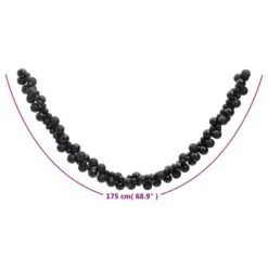 VidaXL Christmas Balls Garland Black 175 Cm Polystyrene -VIDAXL DECOR SHOP image 6 356138
