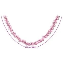 VidaXL Christmas Balls Garland Pink 175 Cm Polystyrene -VIDAXL DECOR SHOP image 6 356139