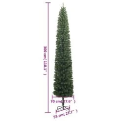 VidaXL Slim Christmas Tree With Stand 300 Cm PVC -VIDAXL DECOR SHOP image 6 357685