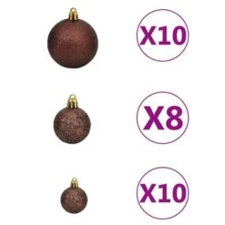 VidaXL Upside-down Artificial Christmas Tree With LEDs&Ball Set 210 Cm -VIDAXL DECOR SHOP image 7 3078017