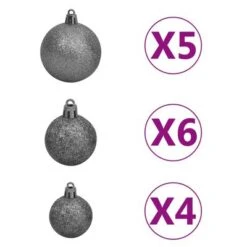 VidaXL Upside-down Artificial Christmas Tree With LEDs&Ball Set 120 Cm -VIDAXL DECOR SHOP image 7 3078096
