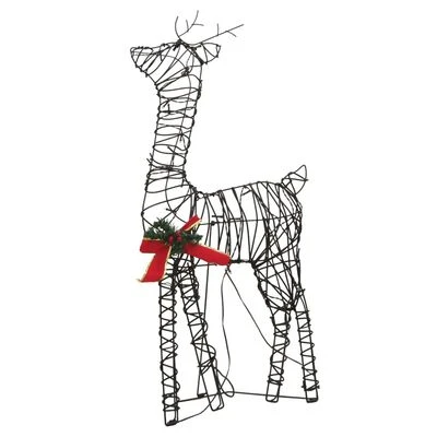 VidaXL Christmas Reindeer Families 2 Pcs 180 LEDs Warm White Rattan 9 VidaXL Christmas Reindeer Families 2 Pcs 180 LEDs Warm White Rattan - Image 7