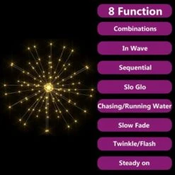 VidaXL Outdoor Christmas Firecrack Lights 4pcs Warm White 20cm 560 LEDs -VIDAXL DECOR SHOP image 7 328598