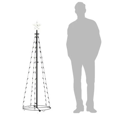 VidaXL Christmas Cone Tree Warm White 84 LEDs Decoration 50x150 Cm 9 VidaXL Christmas Cone Tree Warm White 84 LEDs Decoration 50x150 Cm - Image 7
