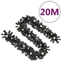 VidaXL Christmas Garland With LED Lights 20 M Black -VIDAXL DECOR SHOP image 7 329191
