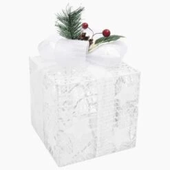 VidaXL Decorative Christmas Gift Boxes 3 Pcs White Outdoor Indoor -VIDAXL DECOR SHOP image 7 329766
