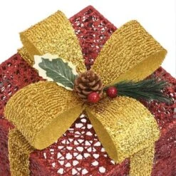 VidaXL Decorative Christmas Gift Boxes 3 Pcs Red Outdoor Indoor -VIDAXL DECOR SHOP image 7 329767