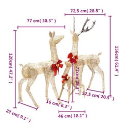 VidaXL Reindeer Family Christmas Decoration Gold 201 LEDs -VIDAXL DECOR SHOP image 7 329770