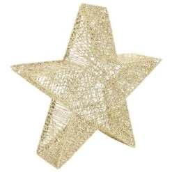 VidaXL Christmas Decoration Stars 3 Pcs Gold Mesh LED Outdoor Indoor -VIDAXL DECOR SHOP image 7 329775