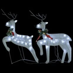 VidaXL Christmas Reindeers 2 Pcs White 40 LEDs -VIDAXL DECOR SHOP image 7 342685
