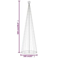VidaXL Christmas Cone Tree Warm White 732 LEDs 160x500 Cm -VIDAXL DECOR SHOP image 7 343625