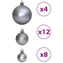 VidaXL Christmas Baubles 100 Pcs Grey 3 / 4 / 6 Cm -VIDAXL DECOR SHOP image 7 356100