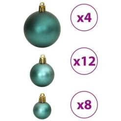 VidaXL Christmas Baubles 100 Pcs Green 3 / 4 / 6 Cm -VIDAXL DECOR SHOP image 7 356101