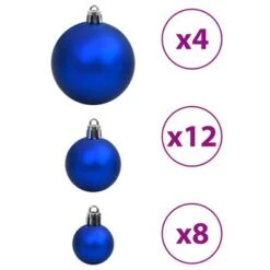 VidaXL Christmas Baubles 100 Pcs Blue And Silver 3 / 4 / 6 Cm -VIDAXL DECOR SHOP image 7 356105