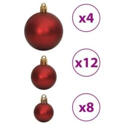 VidaXL Christmas Baubles 100 Pcs Wine Red 3 / 4 / 6 Cm -VIDAXL DECOR SHOP image 7 356108