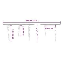 VidaXL Christmas Icicle Light 200 LEDs Cold White 20 M Acrylic PVC 18 VidaXL Christmas Icicle Light 200 LEDs Cold White 20 M Acrylic PVC -VIDAXL DECOR SHOP image 7 356228