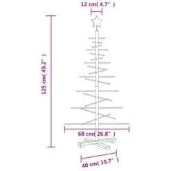 VidaXL Wooden Christmas Tree For Decoration 125 Cm Solid Wood Pine -VIDAXL DECOR SHOP image 7 357989