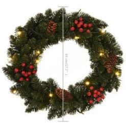 VidaXL Christmas Wreaths 2 Pcs With Decoration Green 45 Cm -VIDAXL DECOR SHOP image 8 284330