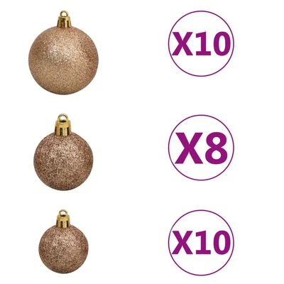 VidaXL Upside-down Artificial Christmas Tree With LEDs&Ball Set 240 Cm 10 VidaXL Upside-down Artificial Christmas Tree With LEDs&Ball Set 240 Cm - Image 8
