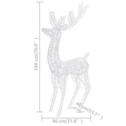 VidaXL XXL Acrylic Christmas Reindeers 250 LED 3 Pcs 180 Cm Cold White -VIDAXL DECOR SHOP image 8 3154358