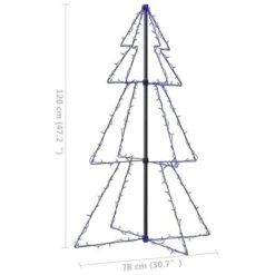 VidaXL Christmas Cone Tree 160 LEDs Indoor And Outdoor 78x120 Cm -VIDAXL DECOR SHOP image 8 328567