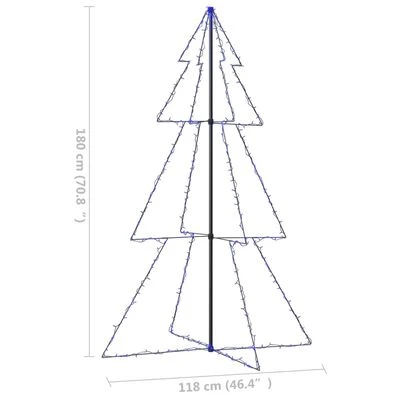 VidaXL Christmas Cone Tree 240 LEDs Indoor And Outdoor 118x180 Cm 10 VidaXL Christmas Cone Tree 240 LEDs Indoor And Outdoor 118x180 Cm - Image 8