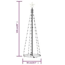 VidaXL Christmas Cone Tree Warm White 84 LEDs Decoration 50x150 Cm 21 VidaXL Christmas Cone Tree Warm White 84 LEDs Decoration 50x150 Cm -VIDAXL DECOR SHOP image 8 328692