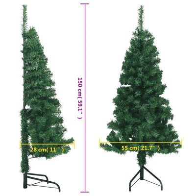 VidaXL Corner Artificial Christmas Tree Green 150 Cm PVC 10 VidaXL Corner Artificial Christmas Tree Green 150 Cm PVC - Image 8