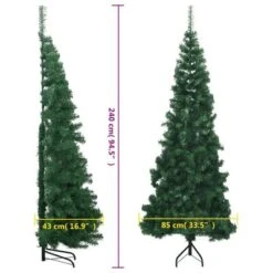 VidaXL Corner Artificial Christmas Tree Green 240 Cm PVC -VIDAXL DECOR SHOP image 8 329166