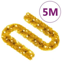 VidaXL Christmas Garland With LED Lights 5 M Gold -VIDAXL DECOR SHOP image 8 329201
