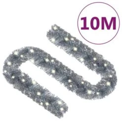 VidaXL Christmas Garland With LED Lights 10 M Silver 23 VidaXL Christmas Garland With LED Lights 10 M Silver -VIDAXL DECOR SHOP image 8 329205
