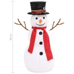 VidaXL Decorative Christmas Snowman Figure With LED Luxury Fabric 60cm -VIDAXL DECOR SHOP image 8 329759