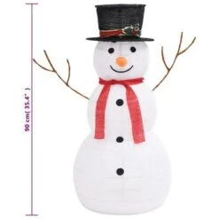 VidaXL Decorative Christmas Snowman Figure With LED Luxury Fabric 90cm -VIDAXL DECOR SHOP image 8 329760