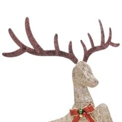 VidaXL Flying Reindeer Christmas Decoration 120 LEDs Gold Warm White -VIDAXL DECOR SHOP image 8 329768