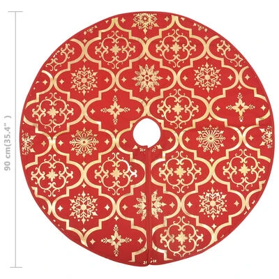 VidaXL Luxury Christmas Tree Skirt With Sock Red 90 Cm Fabric 10 VidaXL Luxury Christmas Tree Skirt With Sock Red 90 Cm Fabric - Image 8