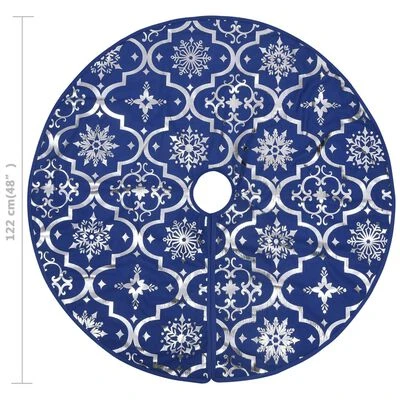VidaXL Luxury Christmas Tree Skirt With Sock Blue 122 Cm Fabric 10 VidaXL Luxury Christmas Tree Skirt With Sock Blue 122 Cm Fabric - Image 8