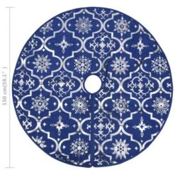 VidaXL Luxury Christmas Tree Skirt With Sock Blue 150 Cm Fabric 23 VidaXL Luxury Christmas Tree Skirt With Sock Blue 150 Cm Fabric -VIDAXL DECOR SHOP image 8 330280